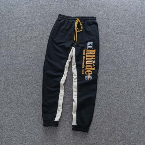 Rhude Print Logo Trousers Black